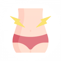 Abdomen de mujer con dolores pelvicos